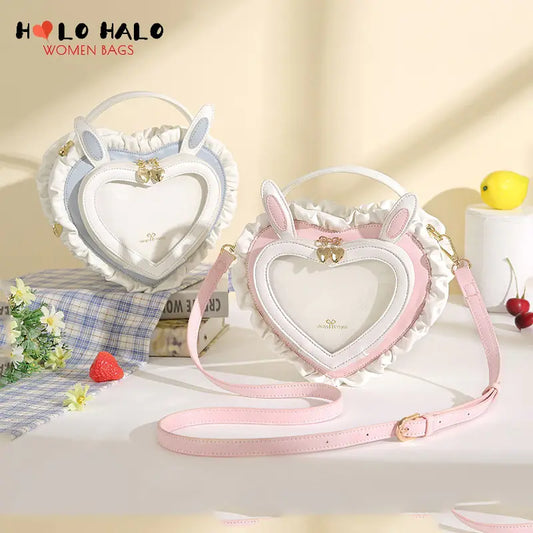 Kawaiicuteness™- Cute Bunny Ears Heart Shape Bag