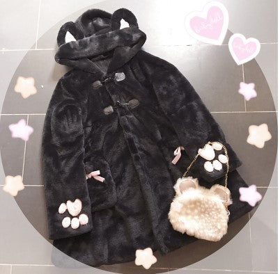 Kawaiicuteness™- Cute Japanese Sweet Cat Paw  Long Warm Overcoat