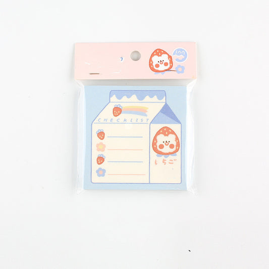 Kawaiicuteness™- Cute Milk Strawberry Memo Note Daily