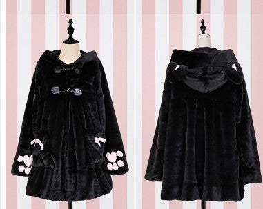 Kawaiicuteness™- Cute Japanese Sweet Cat Paw  Long Warm Overcoat