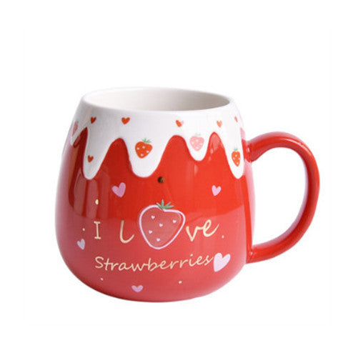 Kawaiicuteness™- Cute Creative  Ceramic Coffee Mug With Lid And Spoon