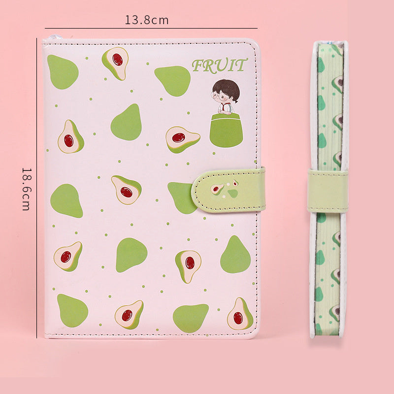 Kawaiicuteness™- Fruit Print Notebook Planner Magnetic Buckle PU NoteBook