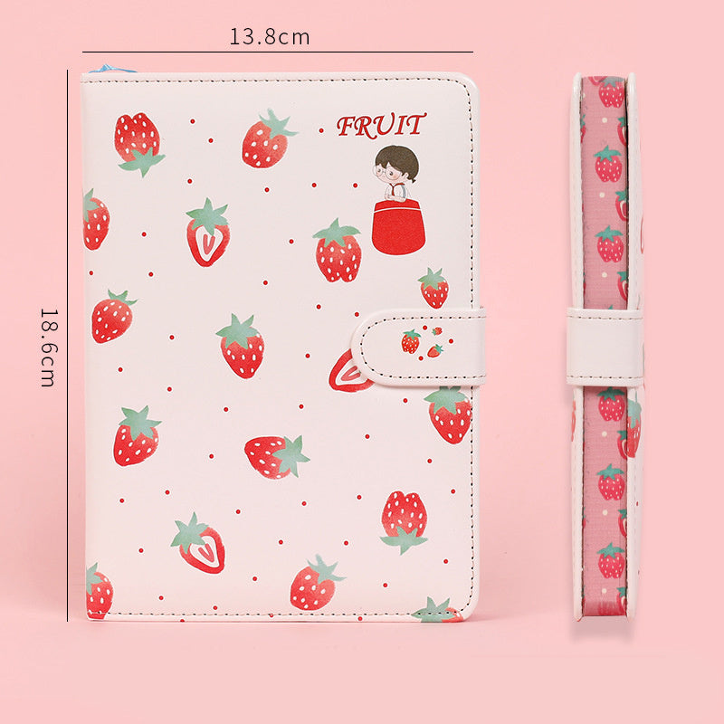 Kawaiicuteness™- Fruit Print Notebook Planner Magnetic Buckle PU NoteBook