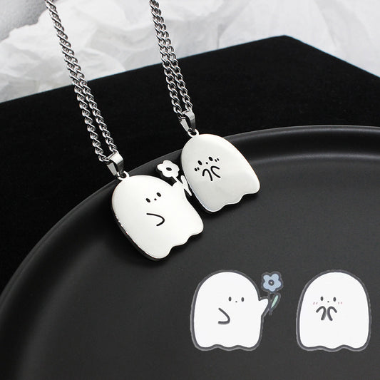 Kawaiicuteness™-Cute Gost Couple Necklace