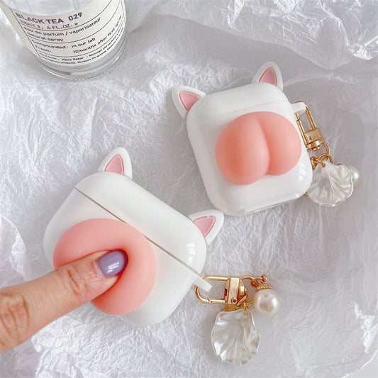 Kawaiicuteness™-  Press Butt Stress Relieve Airpods Case