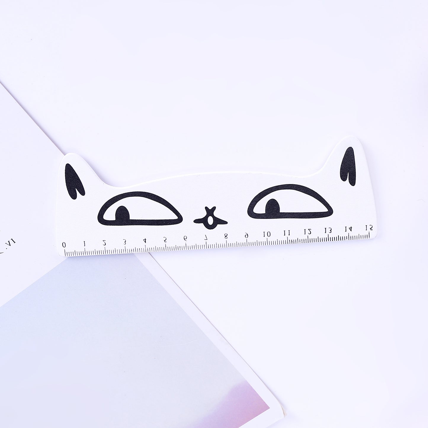 Kawaiicuteness™- Creative cat wooden stationery ruler.15cm Candy Color Animal Pet Cat Wooden Ruler