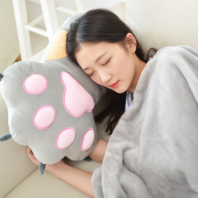 Cute cat paw pillow store cat paw air conditioning blanket