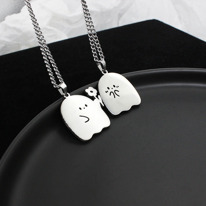 Kawaiicuteness™-Cute Gost Couple Necklace