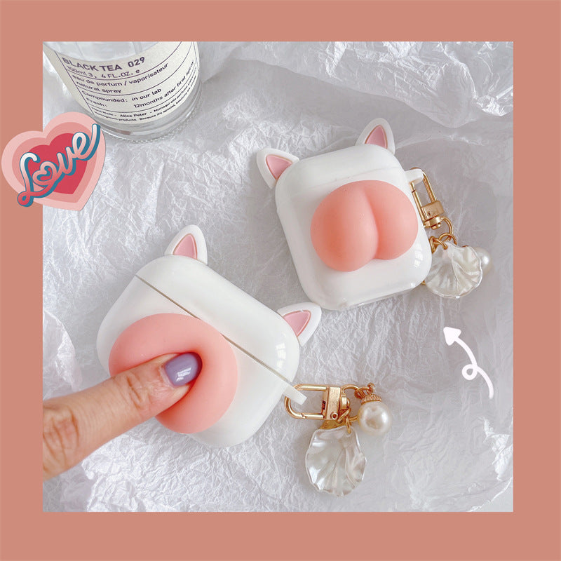 Kawaiicuteness™-  Press Butt Stress Relieve Airpods Case