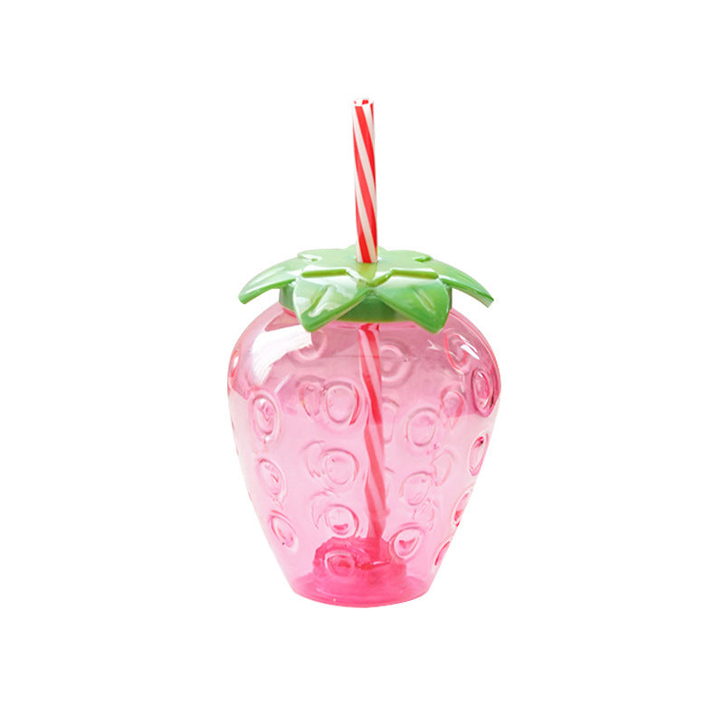 Kawaiicuteness™-  Cute Strawberry Straw Water Bottle 500ml