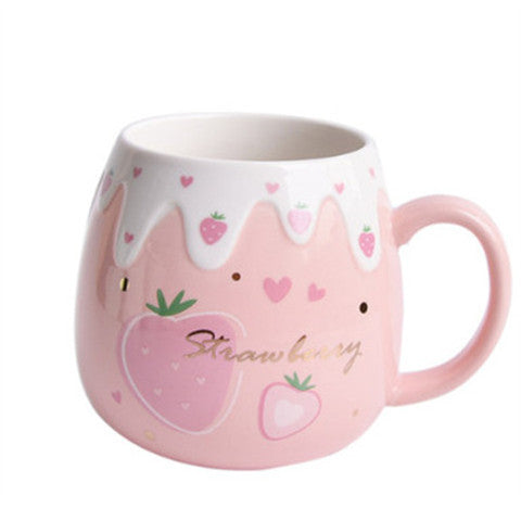 Kawaiicuteness™- Cute Creative  Ceramic Coffee Mug With Lid And Spoon