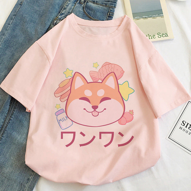 Kawaicuteness™- Cat  Cartoon Pattern T-shirt Women