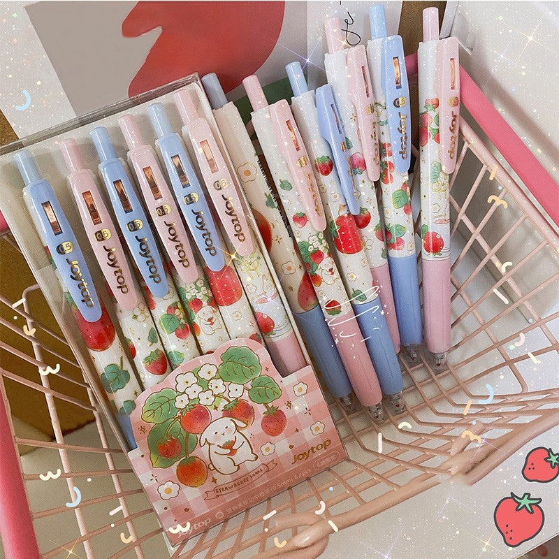 Kawaiicuteness™- Cute Gel Pens 0.5mm Kawaii Peach Strawberry