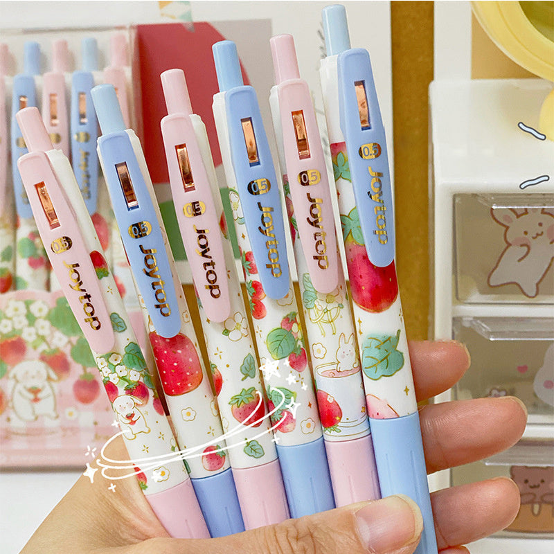 Kawaiicuteness™- Cute Gel Pens 0.5mm Kawaii Peach Strawberry